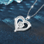 S925 Sterling Silver Heart-Shaped Pendant Necklace