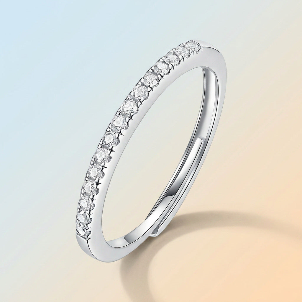 S925 Silver Stackable Moissanite Ring