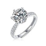 S925 Sterling Silver Six-Prong Moissanite Ring