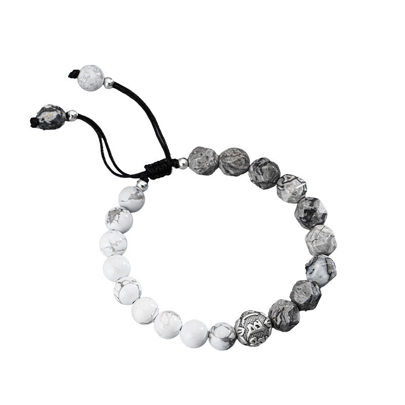 999 Pure Silver Mantra Beads Bracelet, Premium Stylish Men’s Wristband
