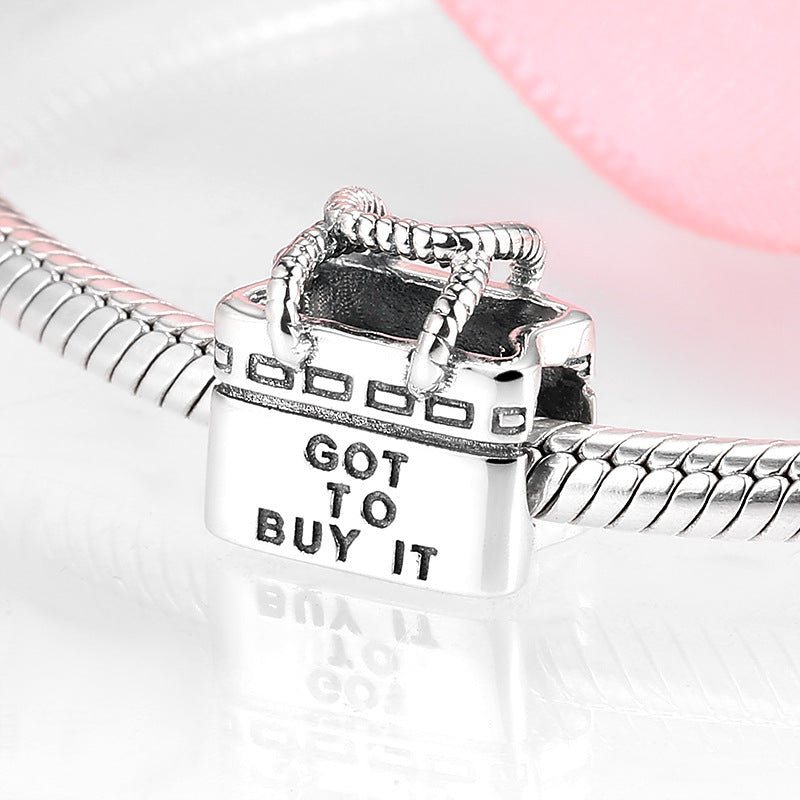 S925 Sterling Silver Handbag Bead Pendant
