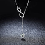 S925 Sterling Silver Moissanite Unlimited Symbol Tassel Necklace