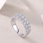 S925 Sterling Silver Moissanite Multi-Layer Ring