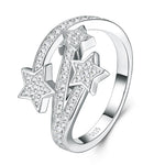 S925 Sterling Silver Star Moissanite Ring