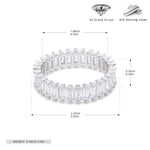 Versatile S925 sterling silver ring with rectangular zircon clusters