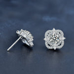 925 Sterling Silver Four-Leaf Clover Stud Earrings — Stylish & Sophisticated Moissanite