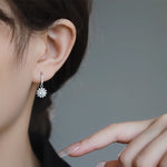 925 Sterling Silver Sunflower Moissanite Hook Earrings