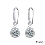 925 Sterling Silver Teardrop Earrings — Premium-Look Moissanite Studs for Women