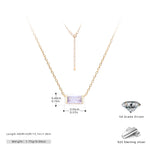Rectangular colored zircon s925 sterling silver December birthstone collar necklace