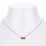 Rectangular colored zircon s925 sterling silver December birthstone collar necklace