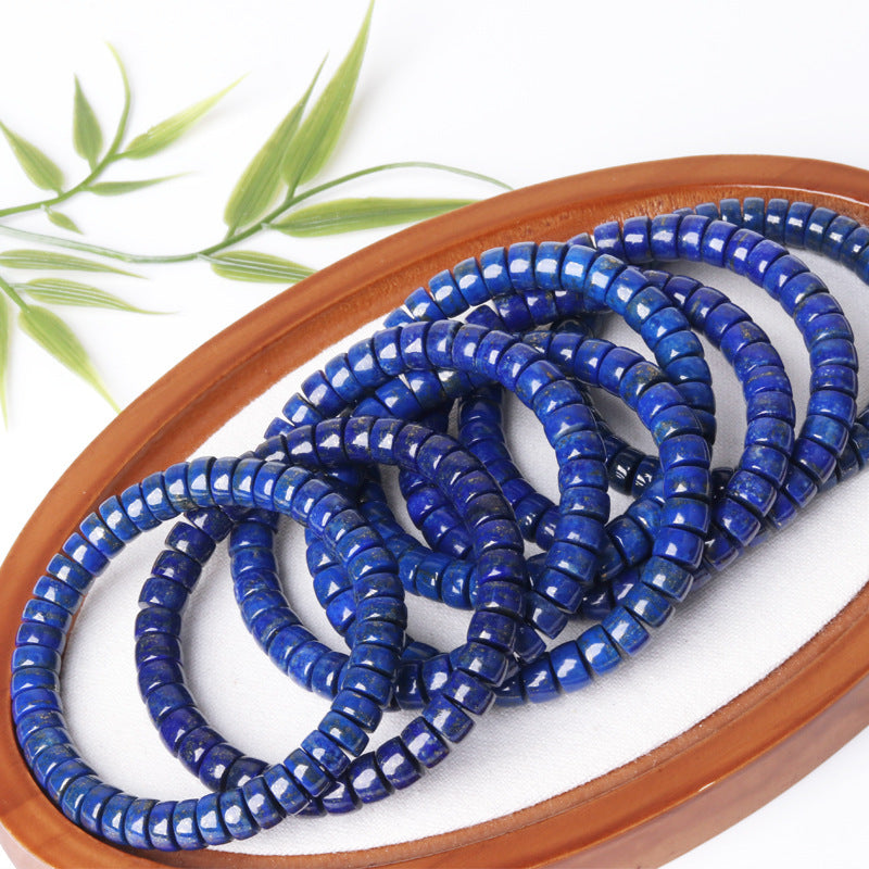Natural Afghan Lapis Lazuli Bracelet with Straight-Cut Spacer Beads