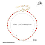 S925 Sterling Silver Cross Bracelet with Colorful Enamel Detail