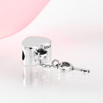 S925 Sterling Silver Heart-Shape Lock Inlaid Zircon Pendant