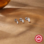 S925 Sterling Silver Moissanite Cartilage Stud Earring with Threaded Post(Single unit)