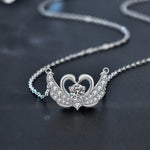 S925 Sterling Silver Moissanite Swan Pendant Necklace