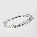 Natural Flawless White Crystal Tablet-Shaped Bead Bracelet