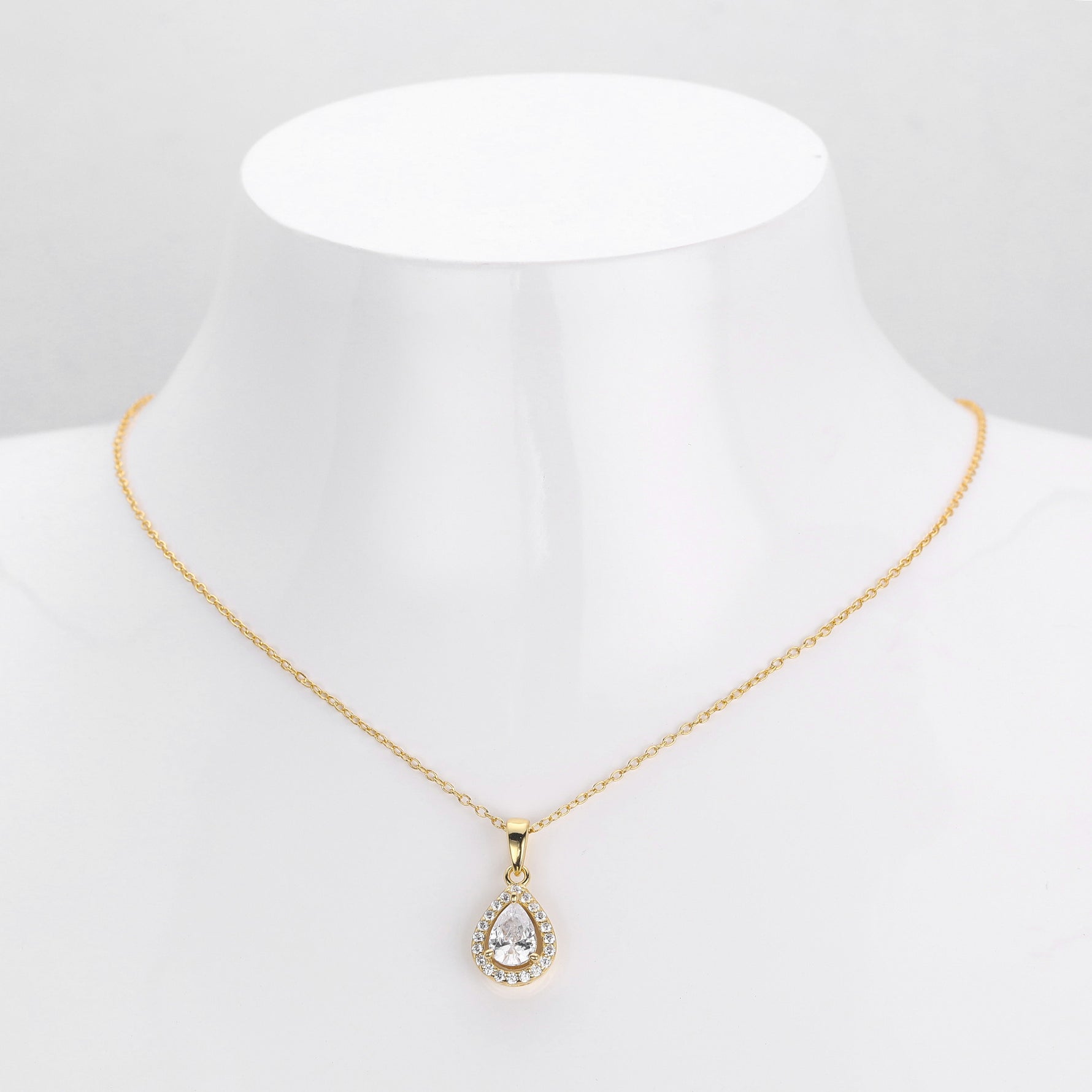 Double-layer zircon earrings and affordable luxury zircon necklace