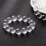 Natural Grade Clear Ice-Texture White Crystal Bracelet
