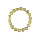 Natural Yellow Fluorite Bead Bracelet with Visible Internal Fibers
