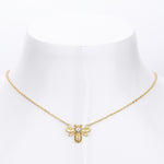 S925 pure silver fashionable zirconia bee-shaped necklace