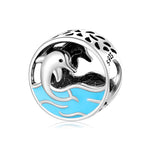 S925 Sterling Silver Dolphin Bead Pendant
