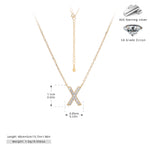 S925 Sterling Silver Simple Zircon Necklace with English Letters