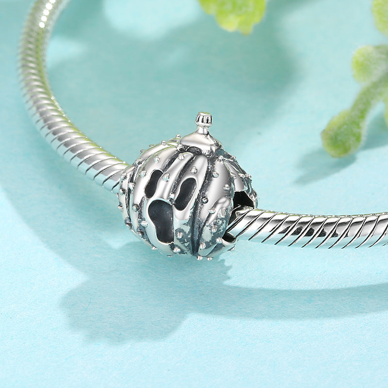 S925 Sterling Silver Creative Cactus Beads Pendant