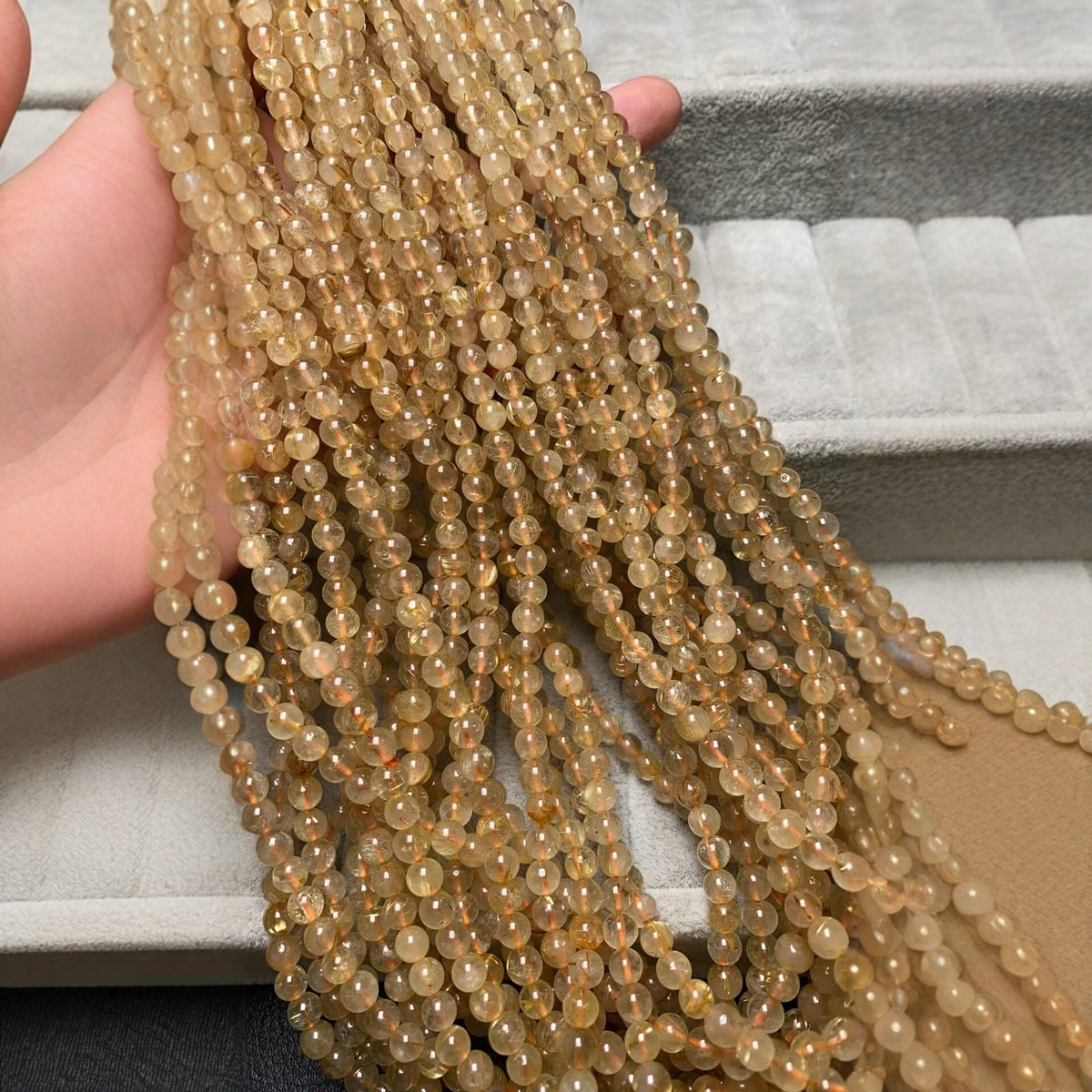 Natural Golden Rutilated Quartz Bracelet