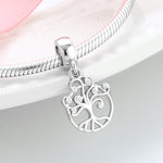 S925 Sterling Silver Hollow Design Zircon Tree of Life Pendant