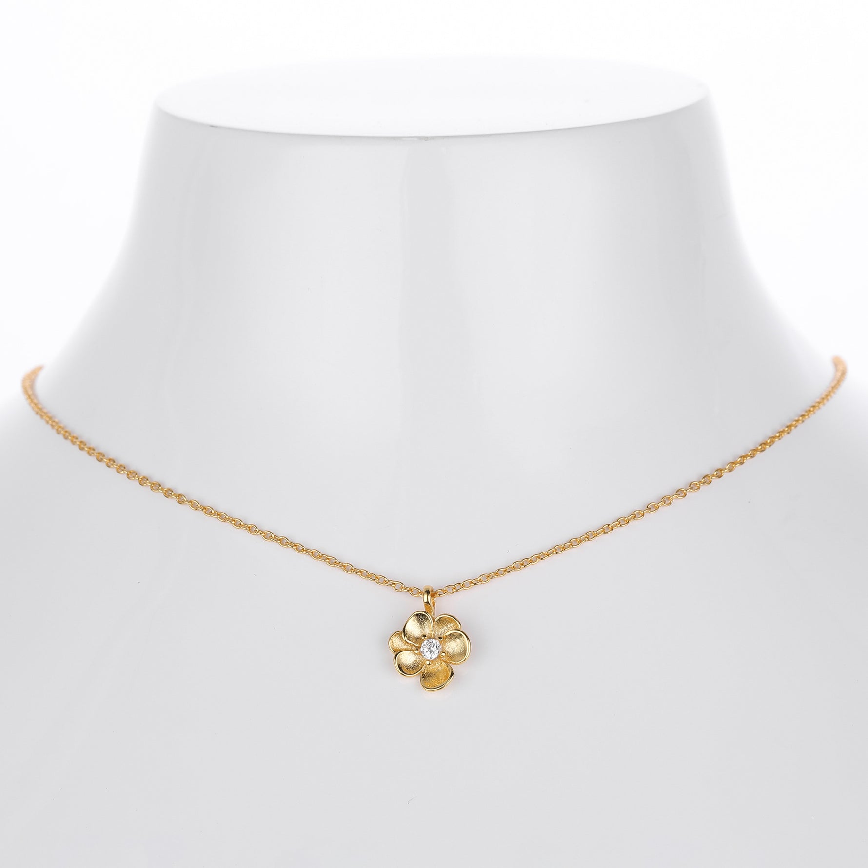 S925 Sterling Silver Flower Necklace