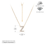 S925 Sterling Silver Simple Zircon Necklace with English Letters