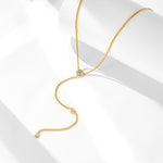 S925 Sterling Silver Y-Shaped Zircon Inlaid Tassel Chain Necklace