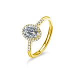 S925 Sterling Silver Oval Moissanite Ring