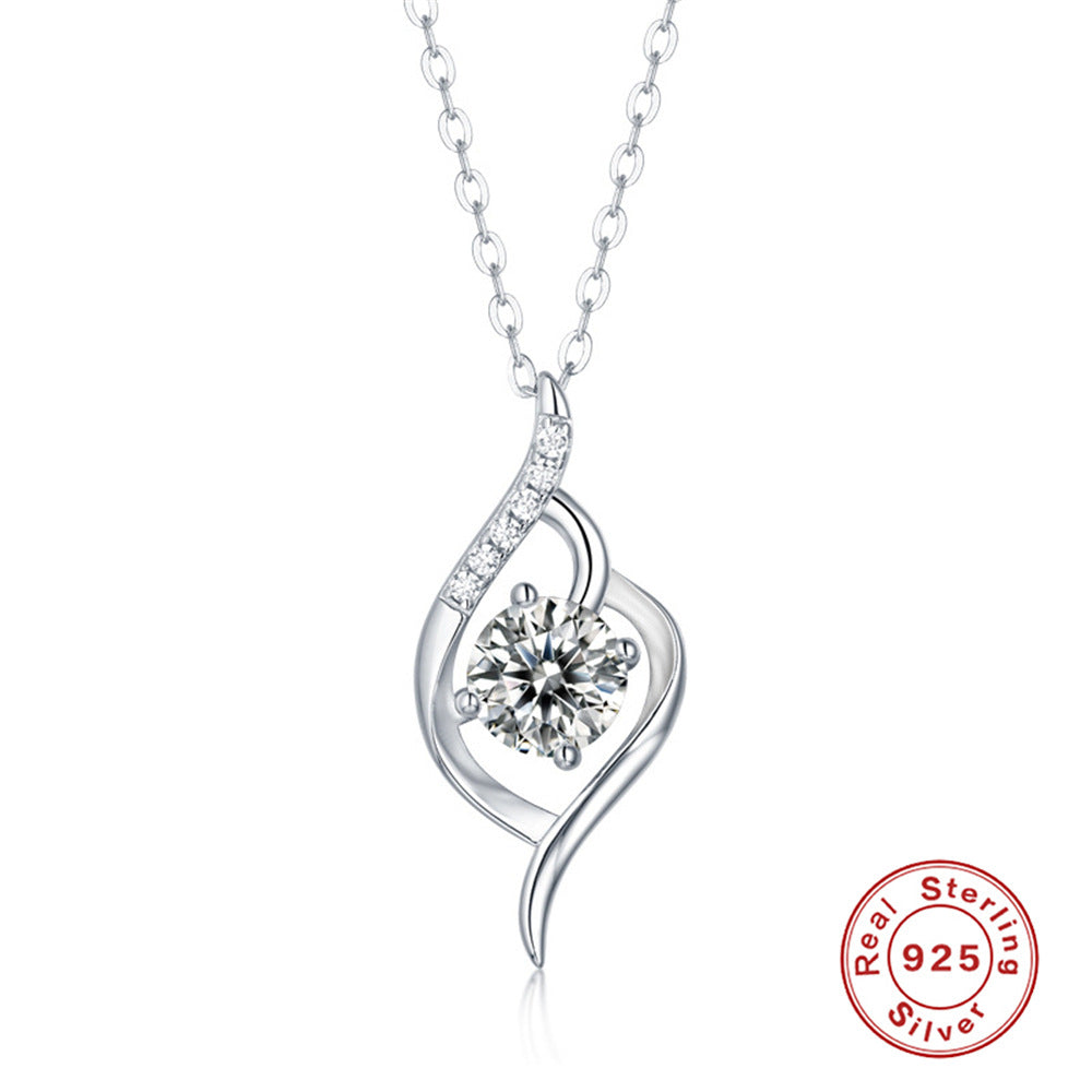 S925 Sterling Silver Necklace with Ultra-Sparkling Moissanite