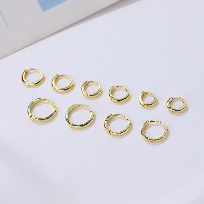 S925 silver smooth-finish earrings