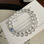 Natural white crystal spell aquamarine bracelet