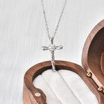 S925 Sterling Silver Moissanite Pendant Cross Necklace