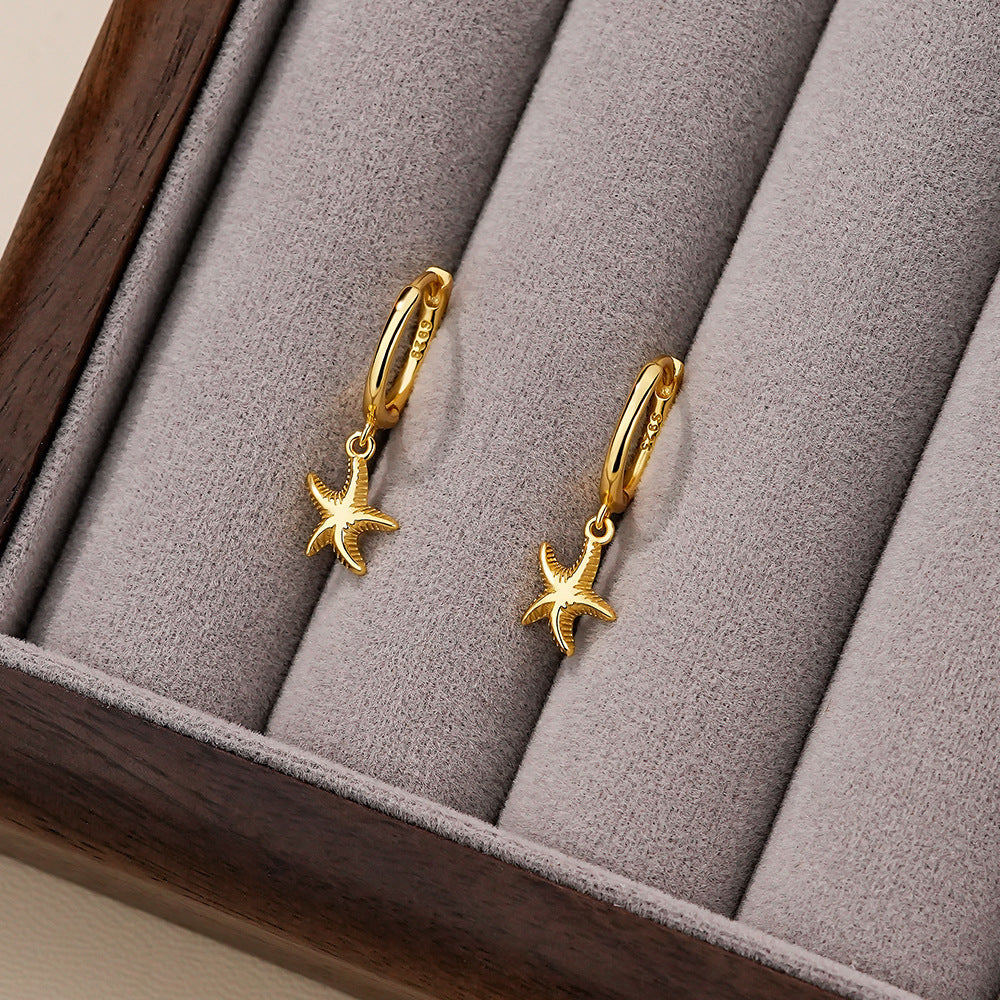 S925 Sterling Silver Starfish Earrings