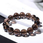 Natural Smoky Quartz Single-Strand Solid-Color Bracelet