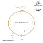 S925 Sterling Silver Cross Bracelet with Zirconia