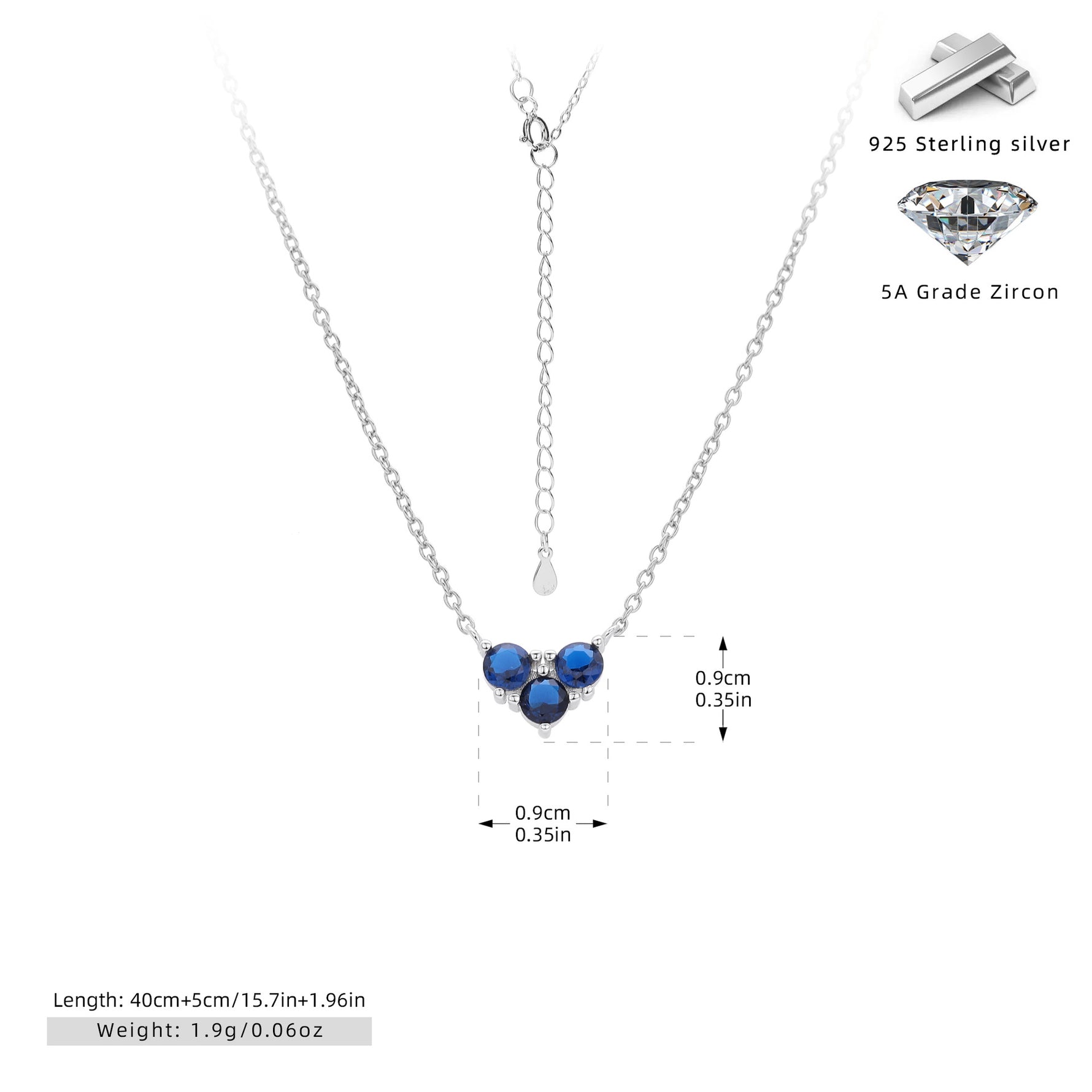 S925 Sterling Silver Niche Design Zirconia Necklace