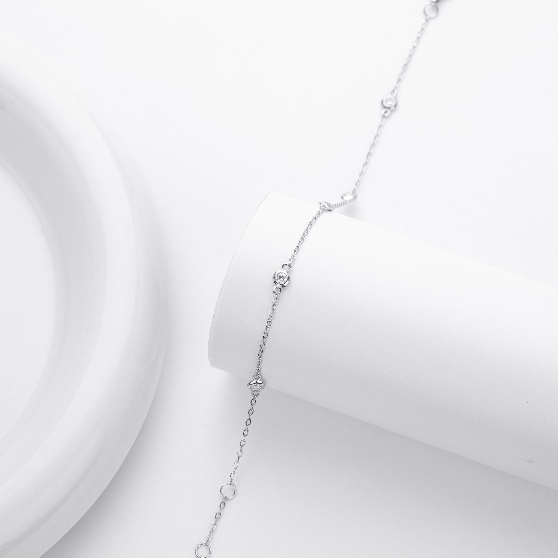 S925 Sterling Silver and Zircon Bracelet