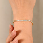 S925 Sterling Silver Zircon Inlaid Tennis Adjustable Bracelet