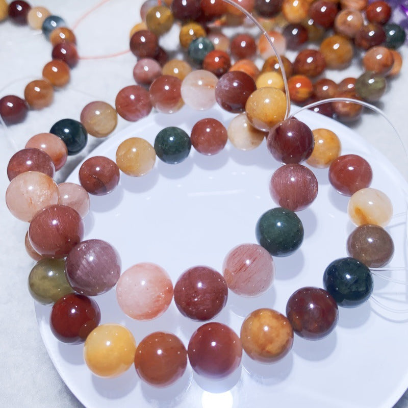 Natural Multi-colored Rabbit Fur Quartz Bracelet