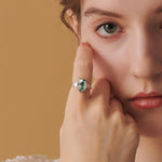 S925 Sterling Silver Waterweed Irregular Agate Ring