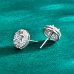S925 Sterling Silver Star-Shaped Openwork Moissanite Four-Prong Earrings