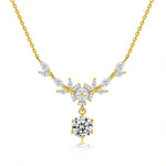S925 Sterling Silver Moissanite Flower Wheat Necklace