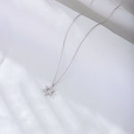 S925 Sterling Silver with Shiny Zircon Six-Pointed Star Pendant Necklace