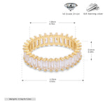 Versatile S925 sterling silver ring with rectangular zircon clusters