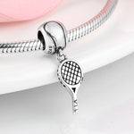 S925 Sterling Silver Tennis Rackets Bracelet Pendant